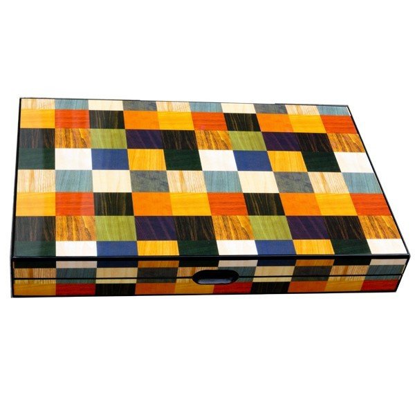 Backgammon marqueté Arlequin 38cm