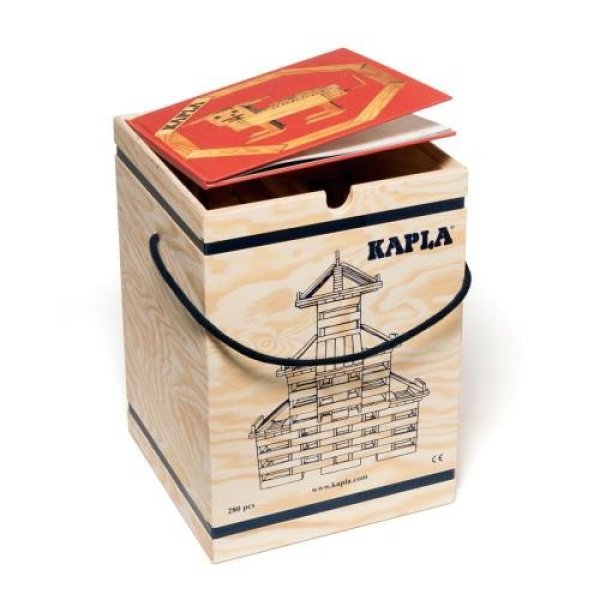 Mallette en Bois de 280 Kapla - Livre d'art rouge