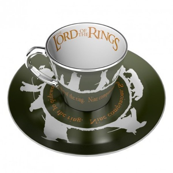 Lord of the Rings - Tasse à café miroir et soucoupe de la communauté de l'anneau