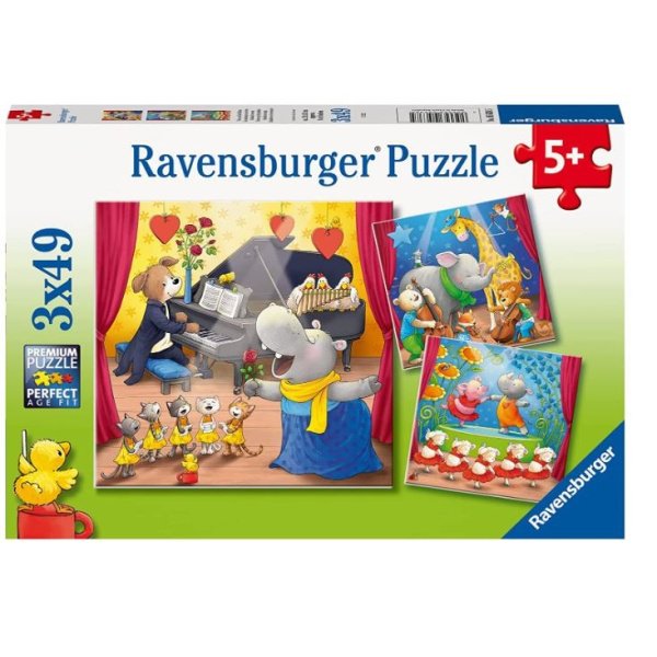 Puzzle 3 x 49 - Les animaux sur scène
