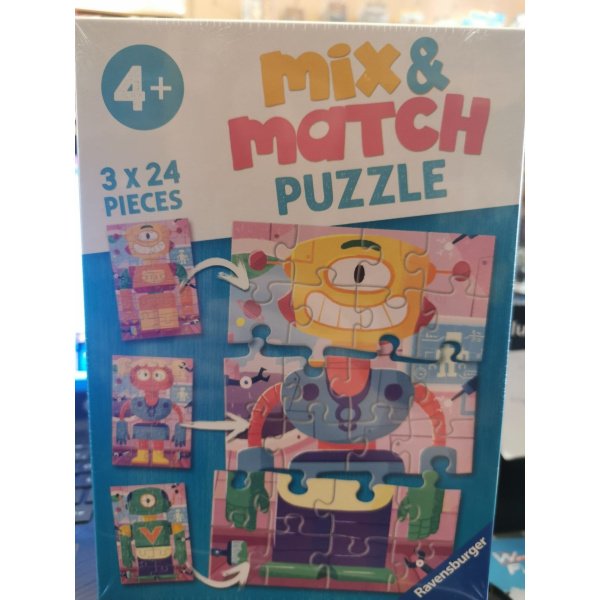 Puzzle 3x24 - Mix & Match Les petits robots