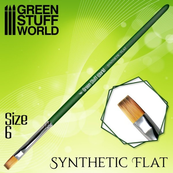 Green Stuff World - Green Series Pinceau Synthétique Plat Taille 6