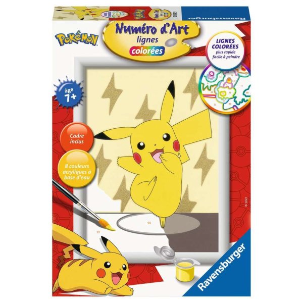 Numéro d'Art lignes colorées - Pikachu