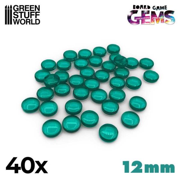 Green Stuff World - Gemmes en plastique 12mm - Turquoise