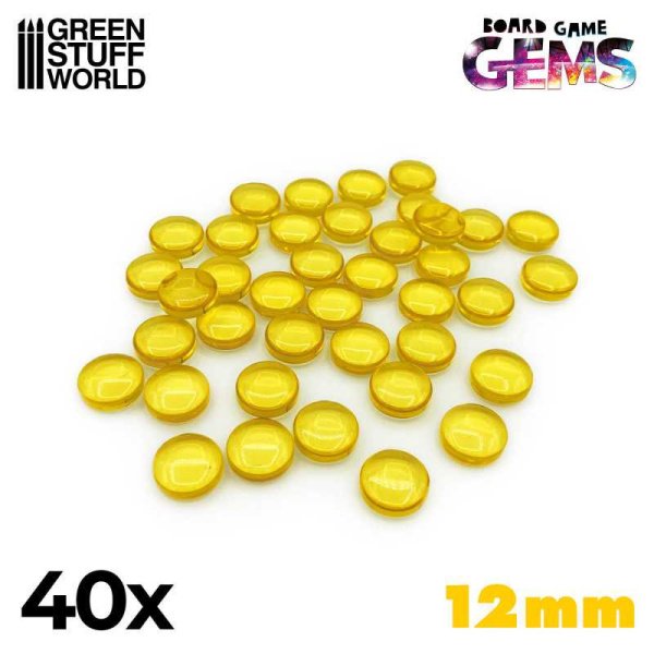 Green Stuff World - Gemmes en plastique 12mm - Jaune