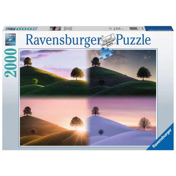 Puzzle 2000 pièces - Arbres et montagnes atmosphériques