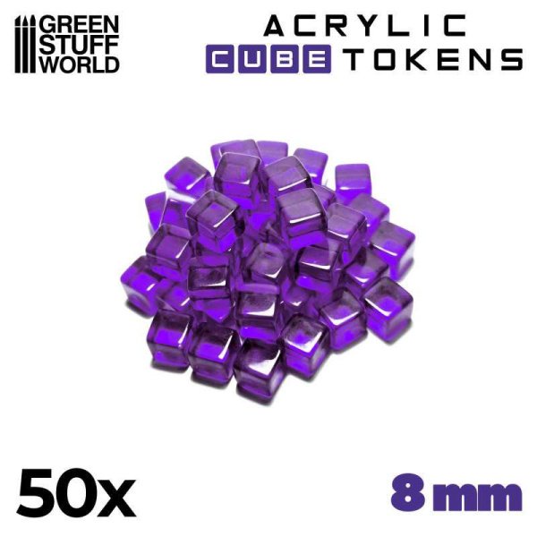 Green Stuff World - Jetons Cubes violet 8mm
