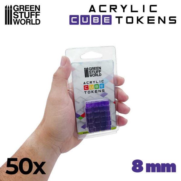 Green Stuff World - Jetons Cubes violet 8mm – Image 2