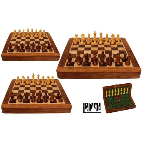 Coffret échecs magnétique pliable 30 cm – Image 3
