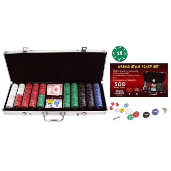 Mallette de poker professionnelle 500 jetons (11,5 gr)