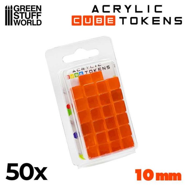 Green Stuff World - Jetons - Cubes Orange 10mm