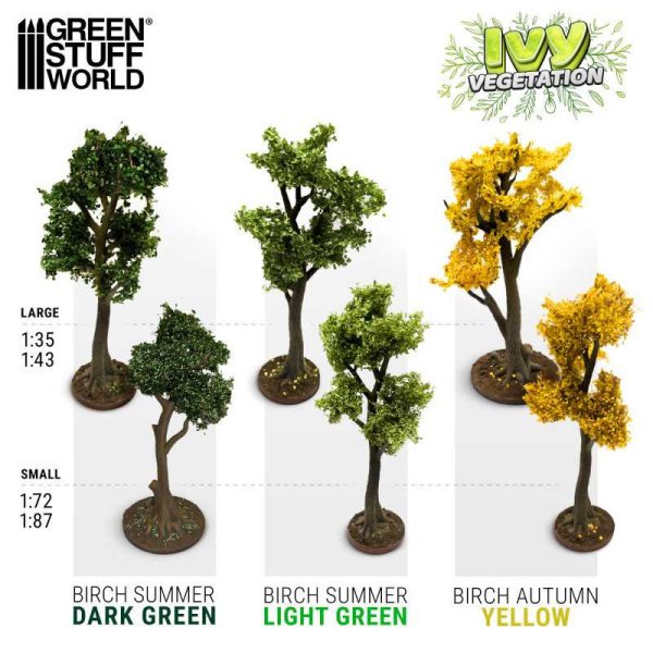 Green Stuff World - Feuillage lierre miniature - Bouleau vert clair - Petit – Image 3