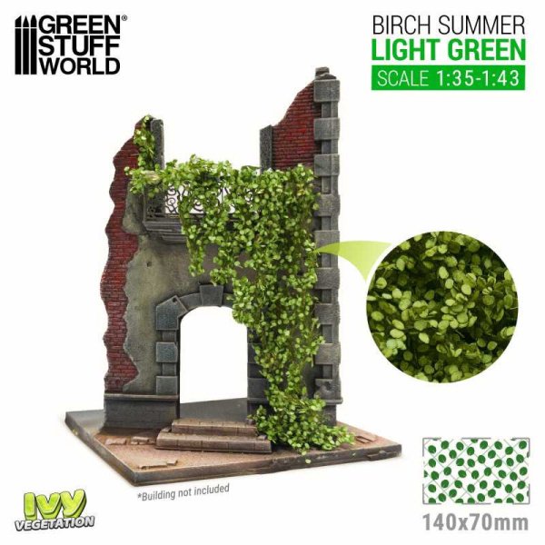 Green Stuff World - Feuillage lierre miniature - Bouleau Vert clair - Large
