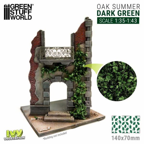 Green Stuff World - Feuillage lierre miniature - Chêne vert foncé - Large