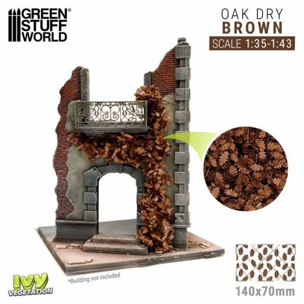 Green Stuff World - Feuillage lierre miniature - Chêne Marron - Large