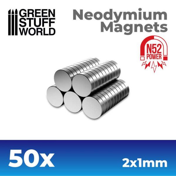 Green Stuff World - Aimants Néodymes 2x1mm - 50 units (N52)