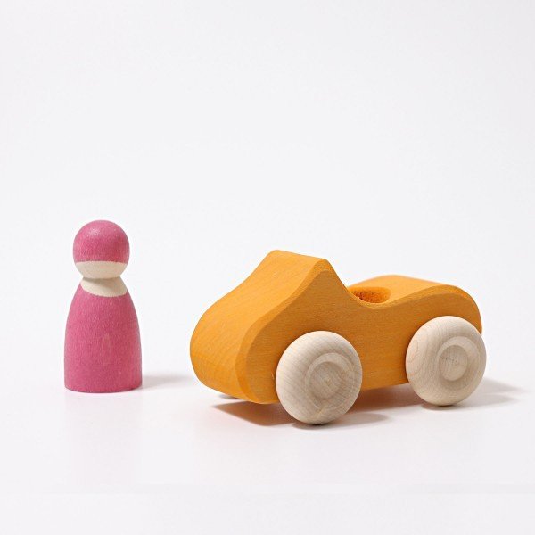 Voiture jaune en Bois convertible – Image 2