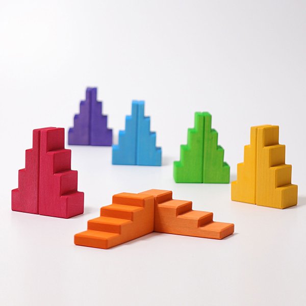 Blocs Escalier Arc-en-ciel (12 Pces)