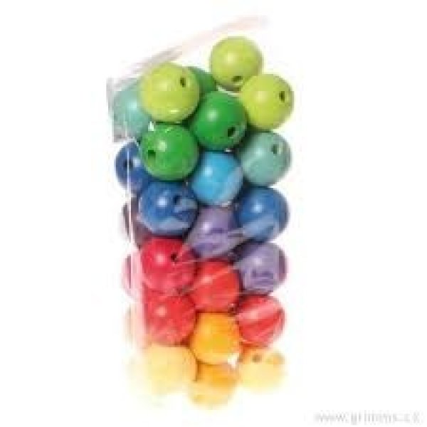 36 Perles colorées 30 mm