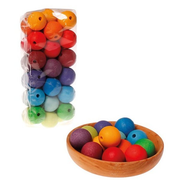 36 Perles colorées 30 mm – Image 2