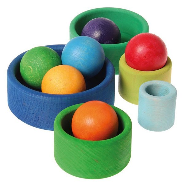6 Boules en Bois Arc en ciel – Image 3