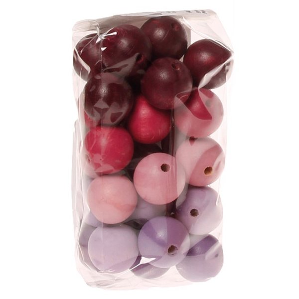 30 Perles mauve rose 20 mm – Image 2