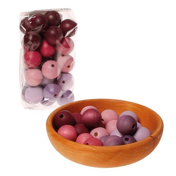 30 Perles mauve rose 20 mm