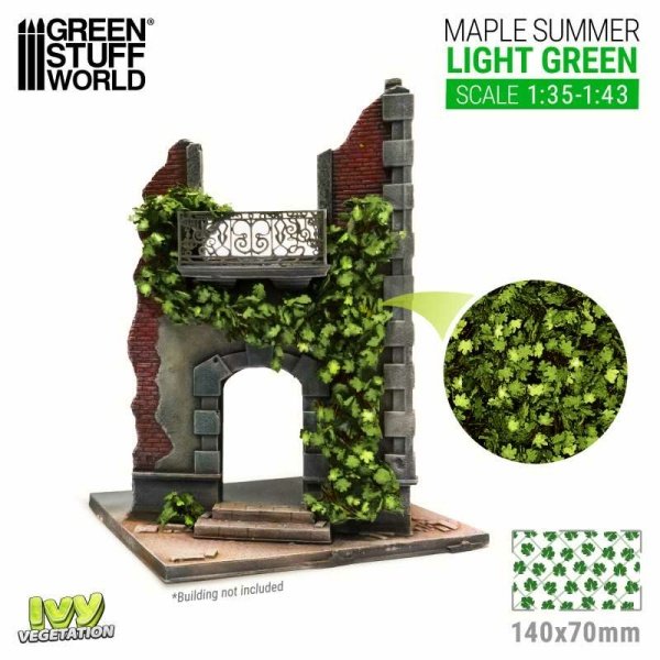 Green Stuff World - Feuillage lierre miniature - Érable vert clair - Large