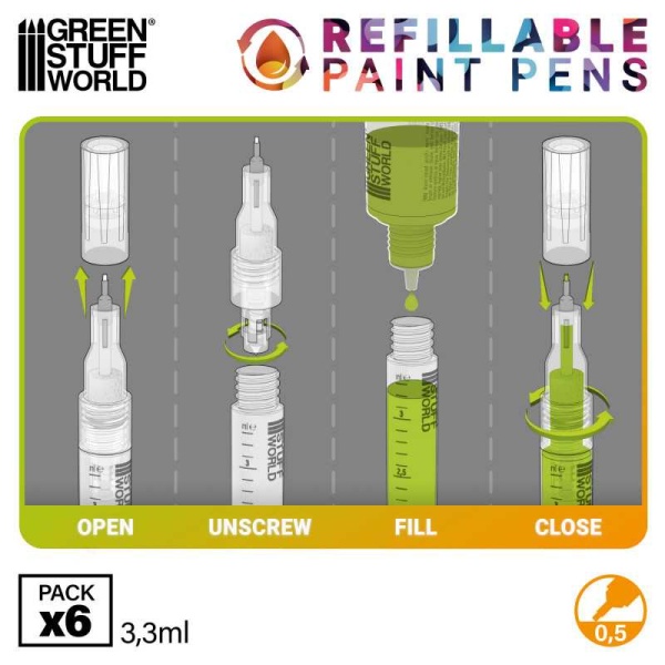 Green Stuff World - Stylo-feutre rechargeable 0.5 (pack x6) – Image 3