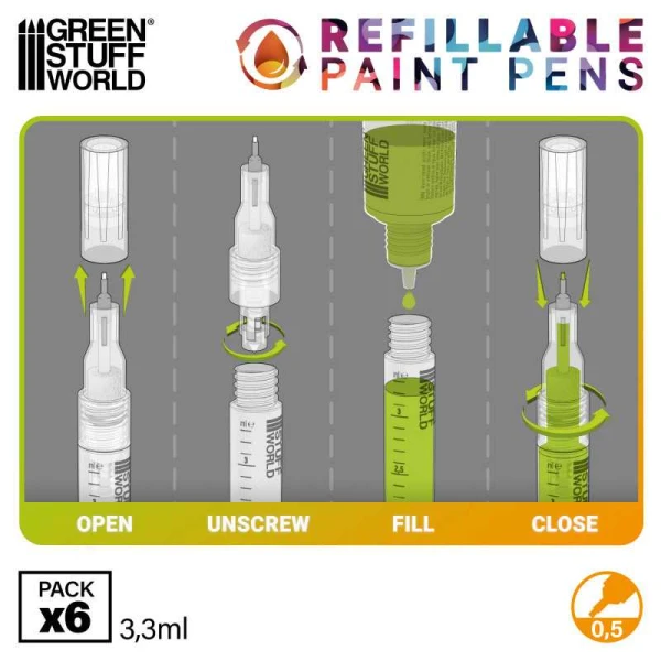 Green Stuff World - Stylo-feutre rechargeable 0.5 (pack x6) – Image 3